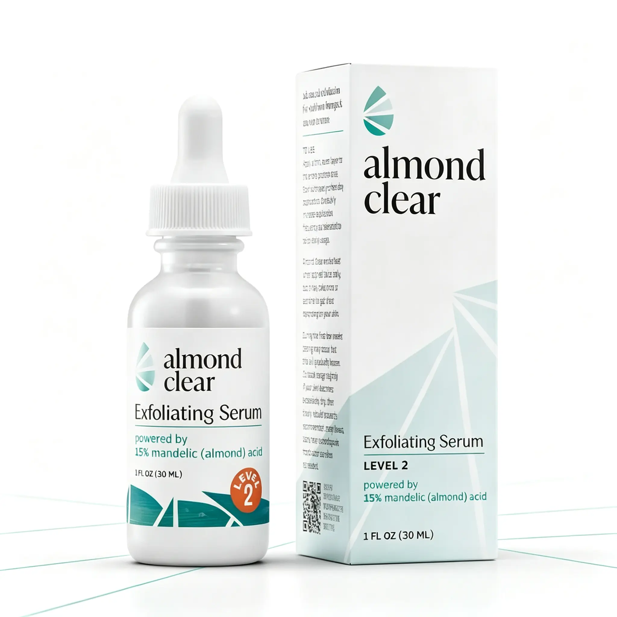 Almond Clear Level 2 15% Mandelic Acid Exfoliating Serum（30ml）, Body Acne Treatment for Butt Acne, Folliculitis & Fungal Acne, Targets Ingrown Hairs, Post-Acne Hyperpigmentation, Gentle Exfoliant Suitable for Sensitive Skin, Face & Body Skincare