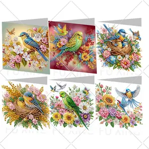 6-Piece Diamond Painting Cards Set, Birthday & Holiday Greeting Cards with Envelopes, Perfect for Birthdays, Christmas, Mother's Day