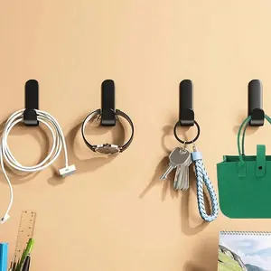 Strong Adhesive Metal Hooks, No Drilling Needed, Wall-Mounted, Ideal for Bathrooms & Kitchens, Durable Hold for Towels & Accessories