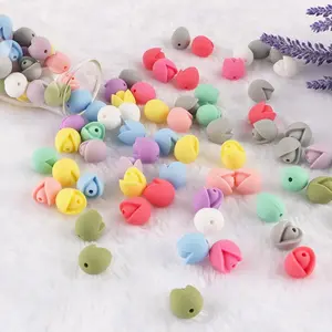 Lotus Shaped Silicone Bead, 30pcs/set DIY Bead for DIY Handmade Pen, Keychain Pendant, Bag Pendant, DIY Accessories for Jewelry Making