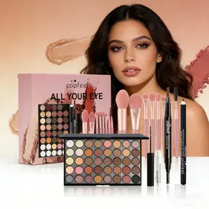 Popfeel Eyeshadow Palette Set with Brush & Brow Pen, 40 Colors Cosmetic Makeup Kit for Eye Shadow, Perfect for Daily Use & Professional Looks