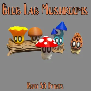 Blob Lab Mushrooms - 3D Printed Mushroom Figurines