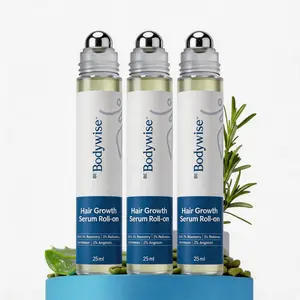 Be Bodywise Advanced Hair Growth Roll-On Serum 25ml with 3% Rosemary 2% Aminexil 3% Redensyl 2% Anagain Paraben & Sulphate Free Non-Oily Mess-Free