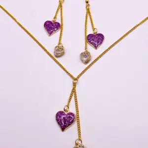 Purple dangle jewelry set Birthday Daily Anniversary
