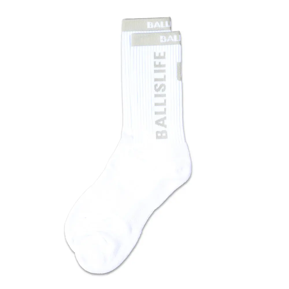 Elite Socks in White/Grey
