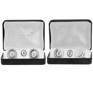 Vittorio Vico Bling Initial Cufflinks & Tie Tack Set: A to Z