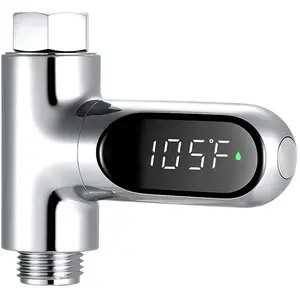 Shower Thermometer Led Digital Display Baby Bath Water Fahrenheit Celsius Thermometer 360°Rotating Screen for Home Bathroom Kitchen