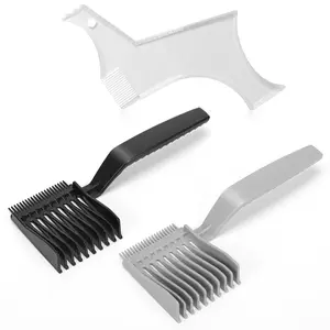 Men’s Hair Fade Comb 3 Pack, Blending Combs for Hair, Beard & Sideburns, Grey & Black & Transparent Anti-Static Ergonomic Handle, Smooth Haircut Tool for Home Salon Barber