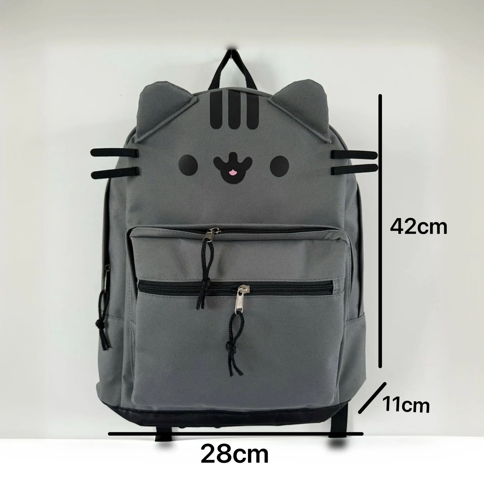 Cute Cartoon Cat Backpack, Large Capacity School Backpack for Students, Lightweight Laptop Bookbag with 3D Cat Ears, Casual Travel Daypack for School, College & Everyday Use