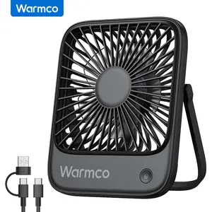 WARMCO WARMCO USB Desk Fan, USB C Corded Powered Foldable Personal Fan, 3 Speeds Wind Small USB Desktop Fan with 180° Tilt Folding for Office Table Home