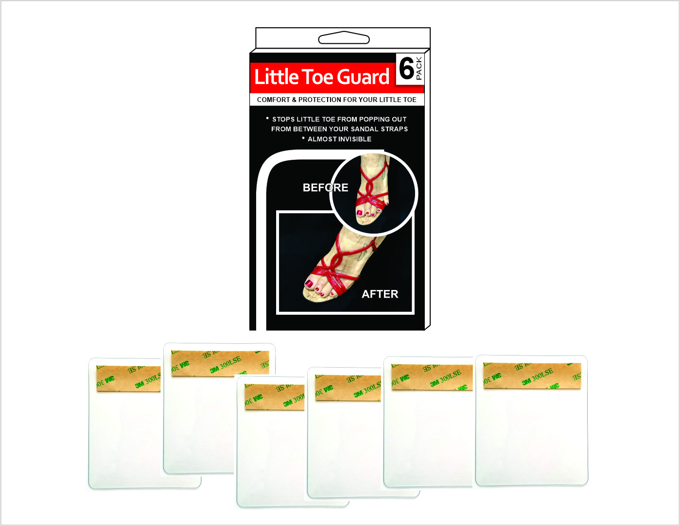 Dr. Organizer Little Toe Guard - Patent Pending Toe Protector for Strappy Shoes and Sandals - Comfort, Footwear