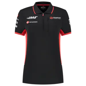 Haas Racing F1 2024 Women's Team Fitted Polo Shirt - Black Haas Racing F1 2024 Women's Team Fitted Polo Shirt - Black