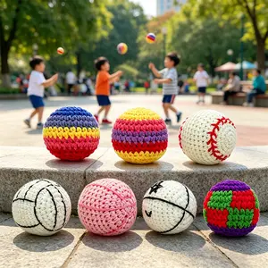 Hand-Crocheted Yarn Juggling Balls — Multiple Styles Available | Beanbag-Style Educational Toy