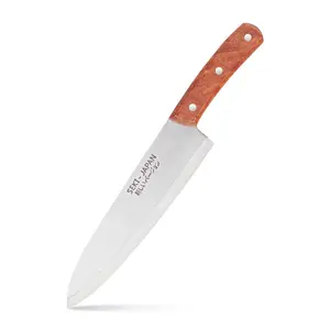 HomeKitchenware Japanese-style chef knife, stainless steel blade with sharp edge, wooden handle. Professional kitchen knife suitable for cutting fish, meat, fruits and vegetables.