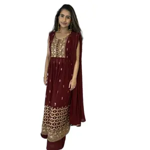 Maroon plazzo suit Womenswear Overalls Fashion