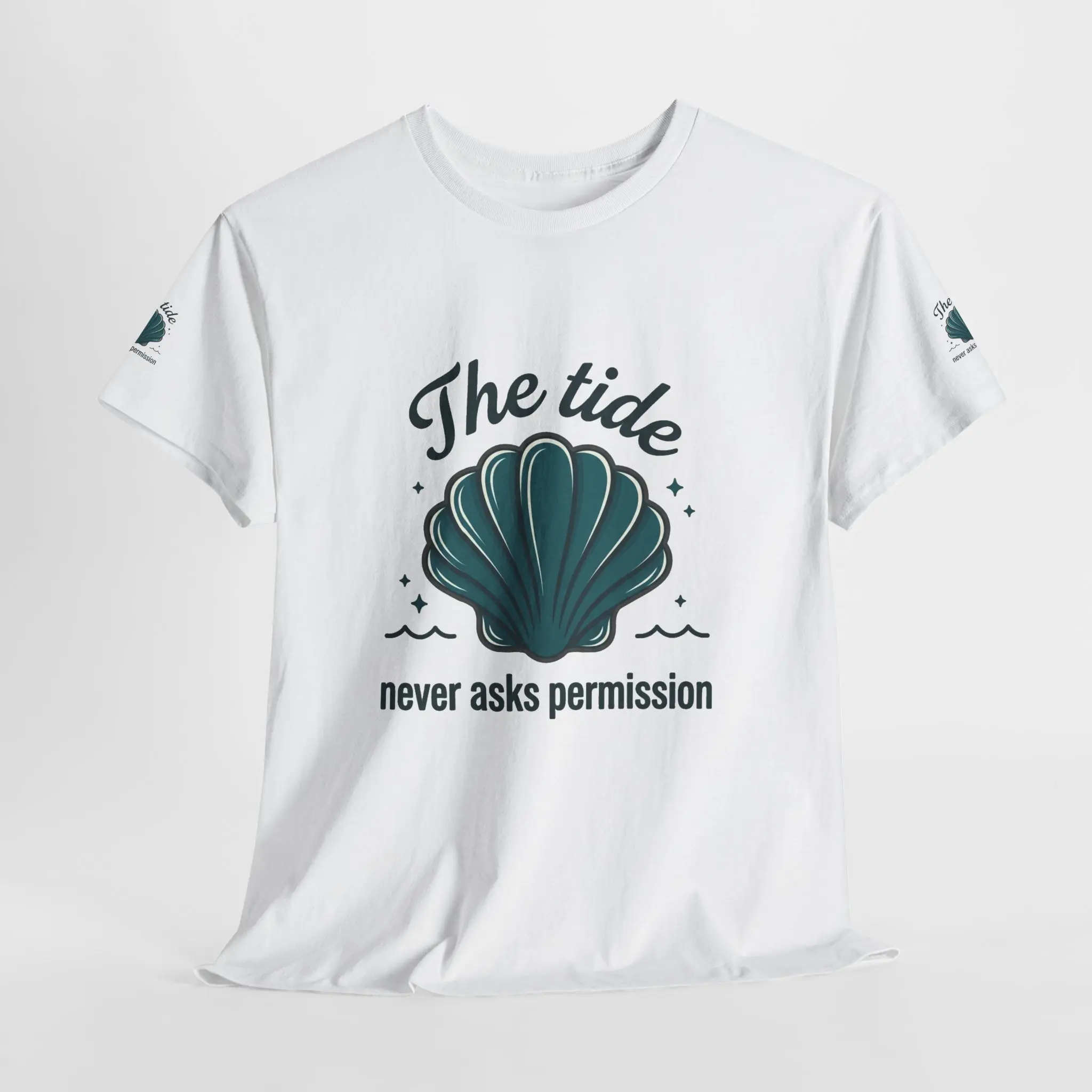 Sea Shell 'The Tide Never Asks Permission' T-Shirt | Nautical Beach Tee