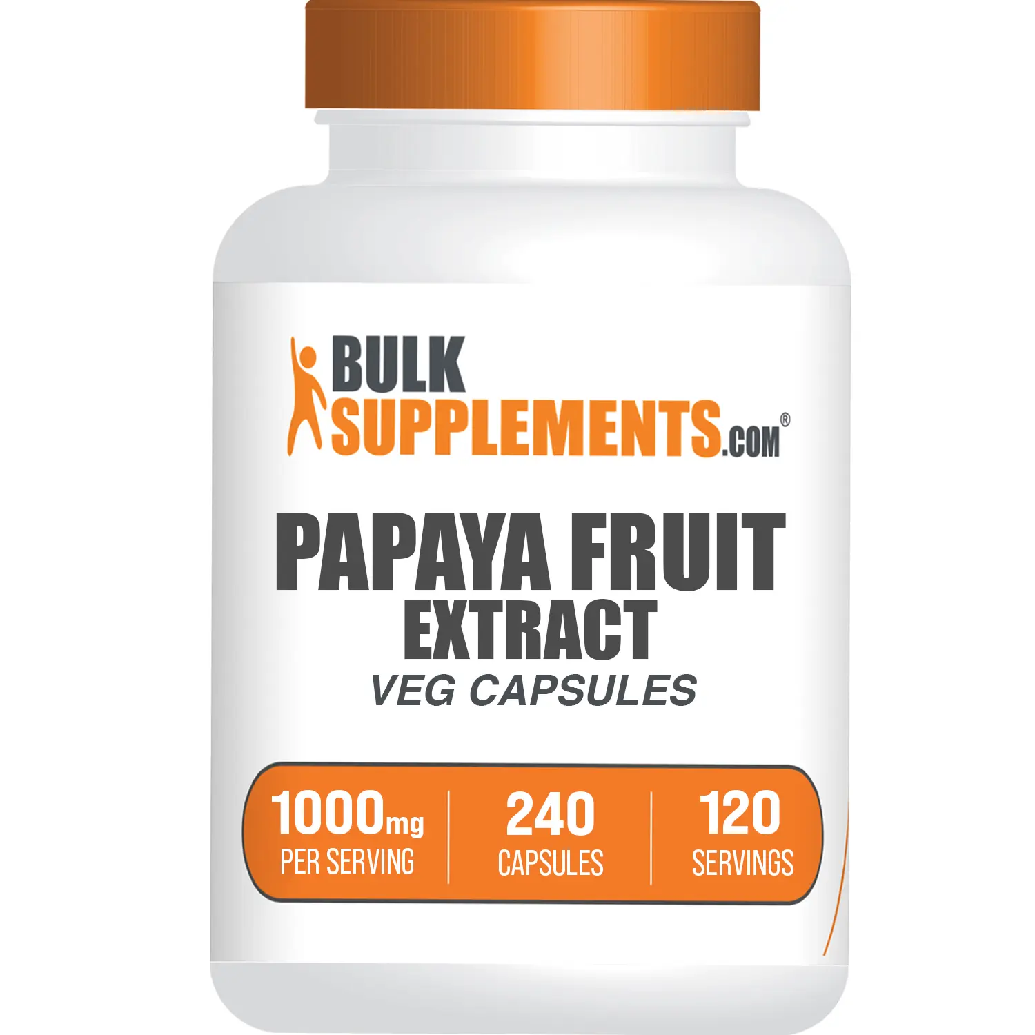 BulkSupplements - Papaya Fruit Extract Veg Capsules - Immune - Anti-Inflammatory - 240 Capsules - 1000mg per Serving