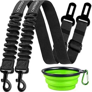 COOYOO 3-Piece Retractable Dog Seat Belt Set