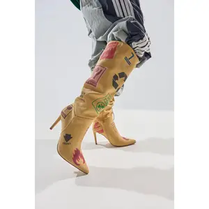 AKIRA GOLD WHOLE PACKAGE TAN STILETTO BOOT