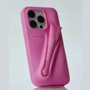 Rhode Lipstick Lip Holder Soft Silicone Phone Case for iPhone 11–17