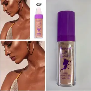 Glamaz Body Glitter Highlight Powder Stick, Polvo De Hadas Fairy Powder BROWN Stick with Soft Sponge Head, Long Lasting Body Glitter Shimmering Makeup Highlight Powder