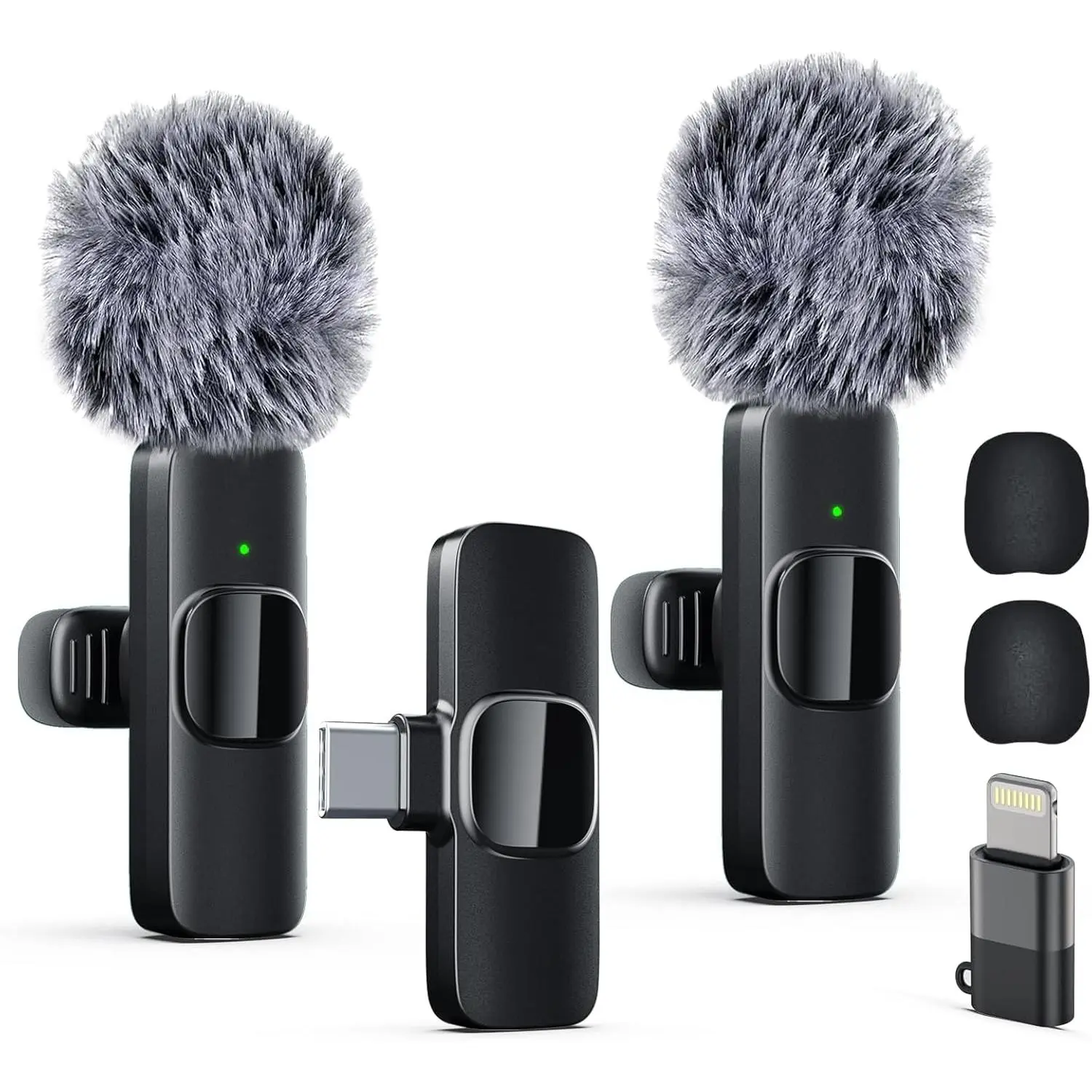 Professional Wireless Lavalier Lapel Microphone for iPhone, iPad, mini Video Recording Mic forInterview Video Podcast Vlog YouTube&Livestream, Noise Reduction, Plug &Play