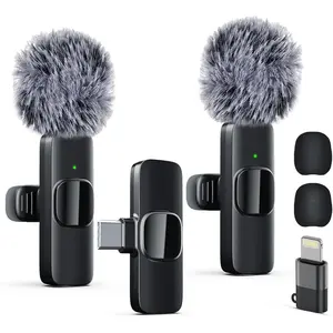 Professional Wireless Lavalier Lapel Microphone for iPhone, iPad, mini Video Recording Mic forInterview Video Podcast Vlog YouTube&Livestream, Noise Reduction, Plug &Play