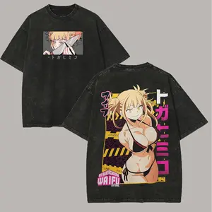men's t shirts Valentine Shirts Toga Himiko Washed T-Shirt Oversized Unisex Retro Top Japanese Anime Hot Product Couples1 Streetwear Trendy Cotton Tee Vintage Menswear Tshirt Short Sleeve Tropical Crewneck Shortsleeve