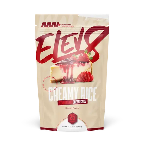 Elev8 Creamy Rice Breakfast Cereal (Rice Flour Base) - High Protein, Gluten-Free, Smooth Texture Melts Into Milk, Low Sugar/Fat, Allergen-Safe, Fruity Pairable, Microwave-Friendly, All Ages Hot Pantry Meal, 25 Servings