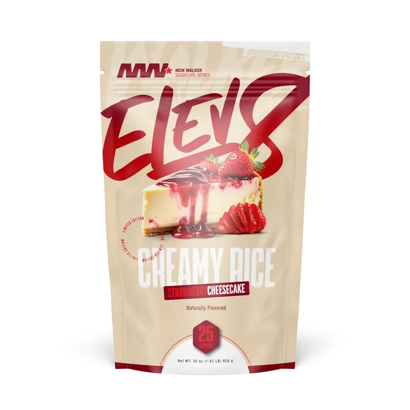 Elev8 Creamy Rice Breakfast Cereal (Rice Flour Base) - High Protein, Gluten-Free, Smooth Texture Melts Into Milk, Low Sugar/Fat, Allergen-Safe, Fruity Pairable, Microwave-Friendly, All Ages Hot Pantry Meal, 25 Servings