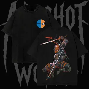 Retro Comic Professional Veteran Deathstroke The Terminator Graphic Cotton Shirt – King of the Tactical Soldier Supervillain T-Shirt Hoodie Sweatshirt, Vintage Washed Streetwear, Comic Villain Tee for Men Women Fans, Deathstroke Limited Edition Apparel