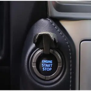 Car Engine Start Stop Button Cover Push to Start Button Ignition Cover Anti-Scratch Universal Aluminum Alloy Button Decoration Stickers for Cars