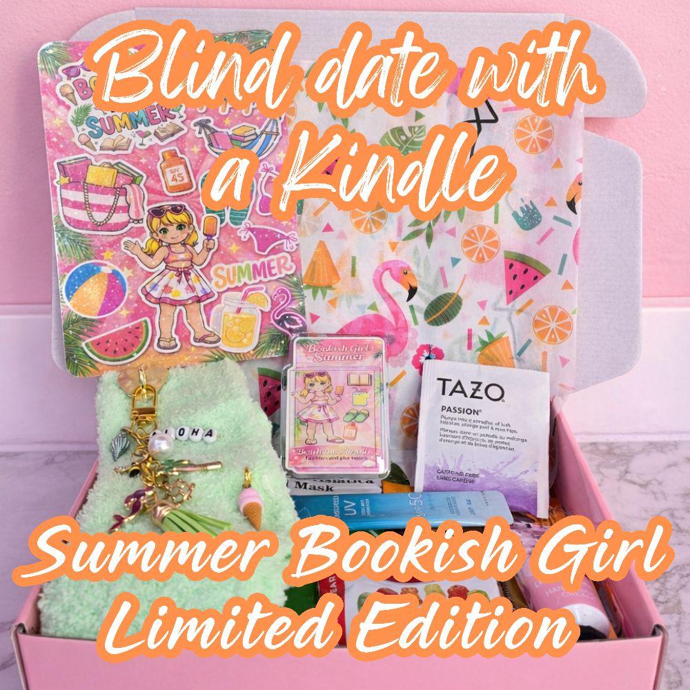 Summer Bookish Girl Limited Edition Blind Date with a Kindle Box Bundle | Includes Holographic Insert, Magnetic Grip, Dust Plug Charm, Hanging Chain Charm & More