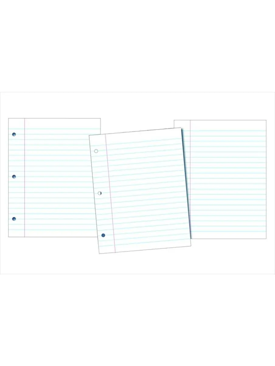 School Smart Loose Leaf Filler Paper, 085287 Bright White 15 lb. Sulphite Paper, 3/8 in. Red Lined Margin, 8.5 in. Size, 5-Hole Punched, 500 Sheets Pack, 500 Sheets per Ream, Loose Leaf Paper