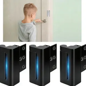 Door Reinforcement Lock Set, 800lbs Anti-Kick Design for Secure Entry, Ideal for Inward-Swinging Doors & Kidproof Protection