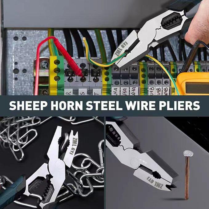 ZML 6-in-1 Multi-Function Wire Stripper Pliers CR-V Steel Construction Powerful Cutting Diagonal Cutters for Wire Electrical Cables Special Tools Wirecutters Wirepliers Sharp Cutting Edge Neat Fracture.Christmas