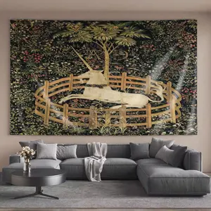 Printed Tapestries Unicorn in captivity tapestry Casual For bedroom use