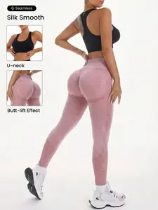 Women's High-Waisted Peach Butt Yoga Pants, Breathable Mesh Design, Seamless Stretch Fitness Tight, Ideal for Running, Gym, Daily Wear, Yoga Leggings Pants