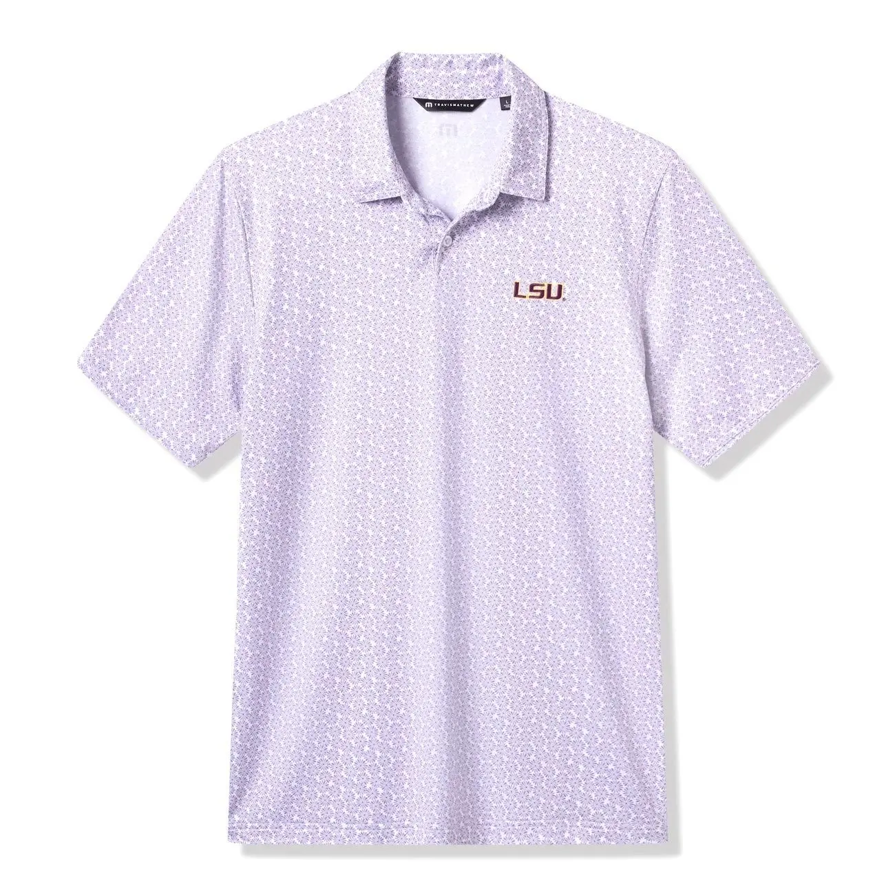 LSU Tigers TravisMathew College Bound Tri-Blend Polo - White/Purple