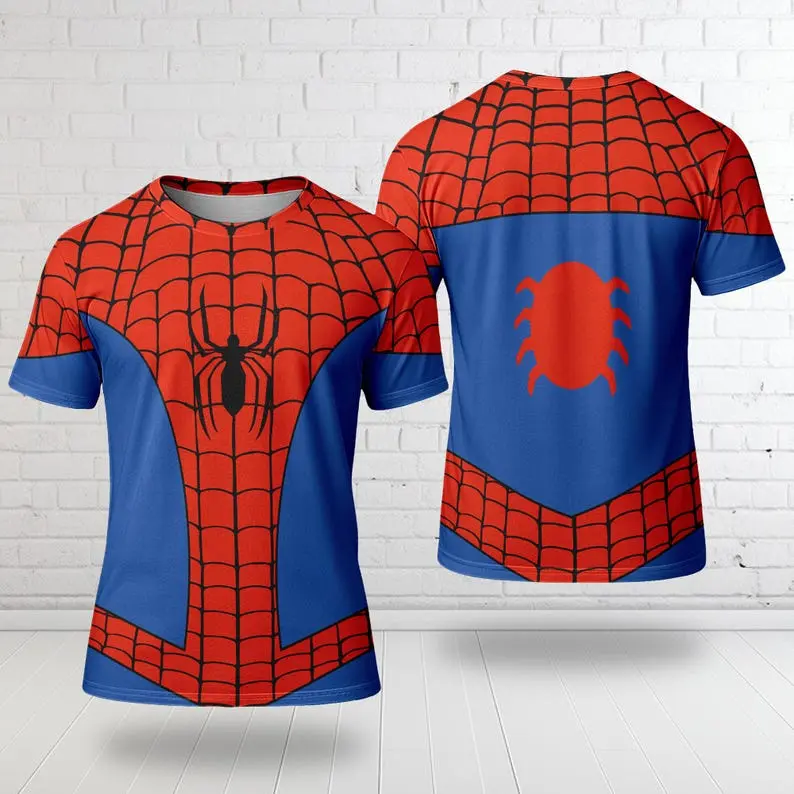 Spider Men 3D T-Shirt, Spider Hero Halloween Party Shirt, Spider Suit Cosplay, Superhero Lover Halloween Group Matching Tee #spidercostume #halloweenshirt #superherostyle #cosplayshirt