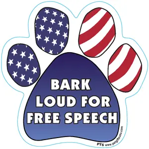 Bark Loud For Free Speech - Paw Shaped Magnet