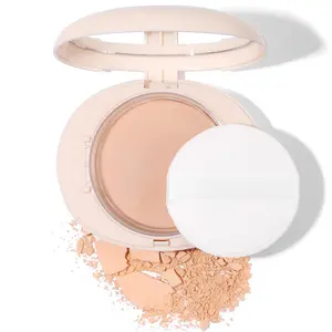 2-in-1 Pressed Face Powder & Foundation Makeup, Matte Oil Control Flawless Setting Powder, Korean Makeup,Waterproof Long Lasting Finishing Powder