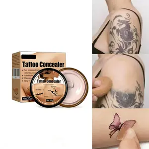 Light Shade Tattoo Cover Up Full Coverage Concealer Balm, Lightweight Matte Finish Cream for Face & Eyes, Covers Tattoos, Scars & Spots, Waterproof Moisturizing Makeup for All Skin Types