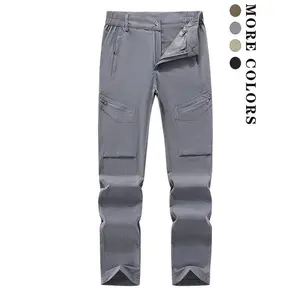 Men'sSolidMulti-pocketCargoPants,CasualQuickDryingWaterproofTrousersforOutdoorHiking,FashionMen'sBottomsforAllSeasons,Menswear