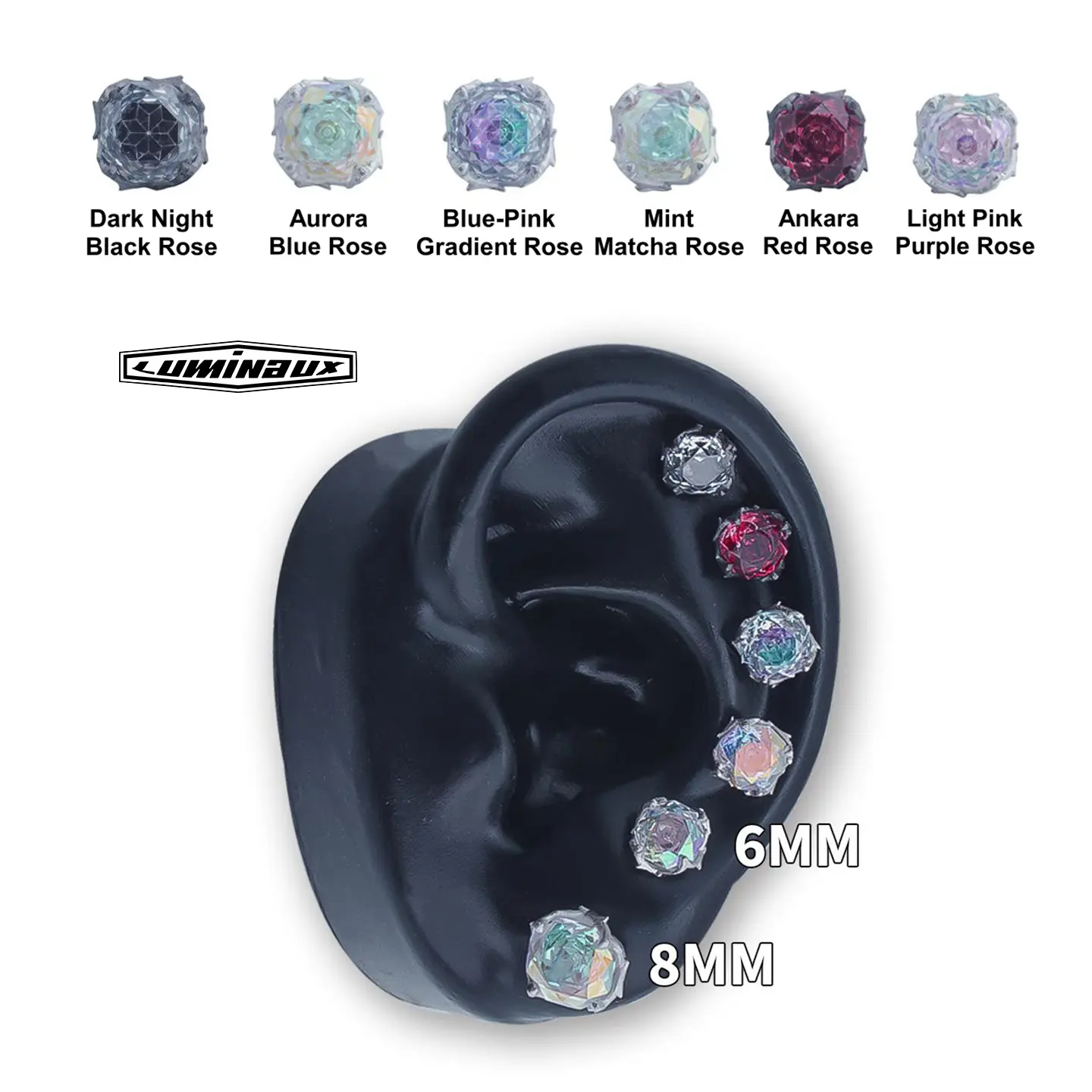Elegant Thorn Rose Cut Stud Earrings in S925 Sterling Silver with VVS CZ, Hypoallergenic Jewelry for Women & Men, Earrings Studs, High Quality Earrings