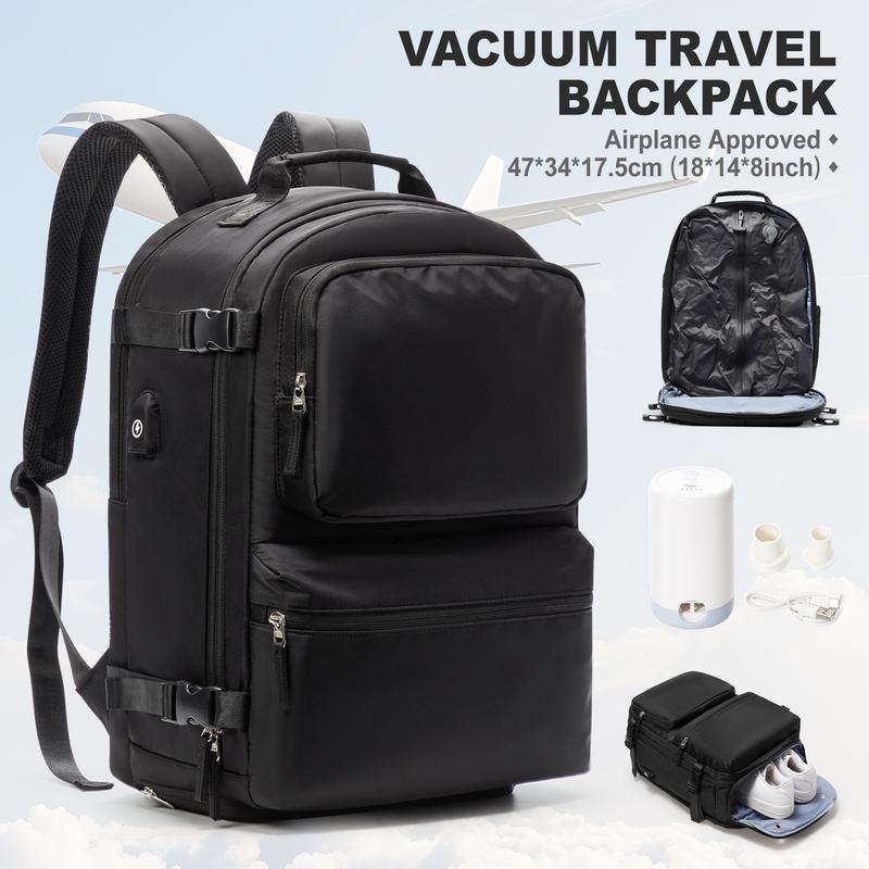 Vacuum Seal Backpack Travel With Electric Pump Personal Item Travel Backpack Carry on Flight Approved Traveling Backpack With Vacuum System Morral de Viaje Para Avion
