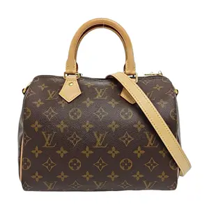 Pre-owned Louis Vuitton canvas Crossbody Bags Speedy 25 Classic Monogram Print Coated Shoulder Bag