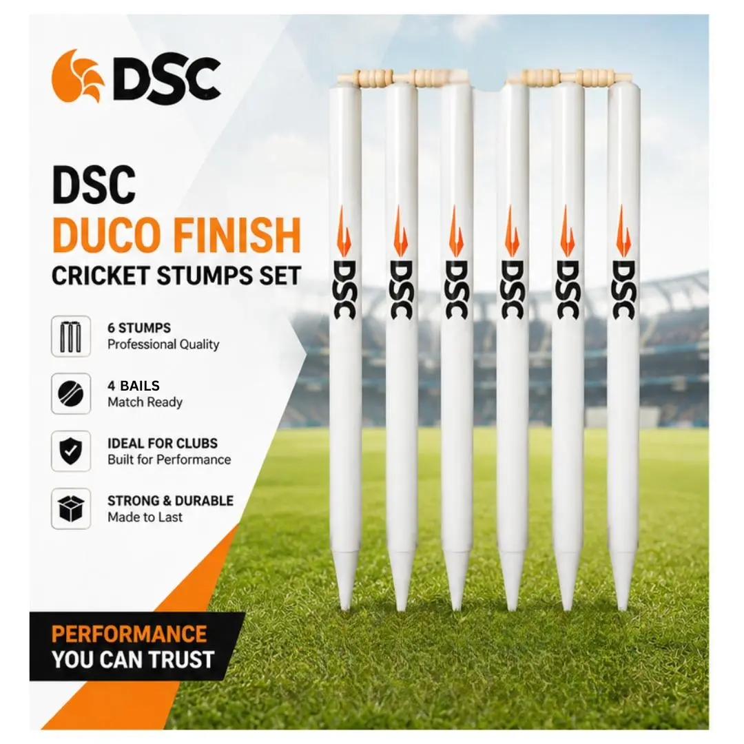 DSC Duco Finish Cricket Wickets-Stumps Set, Includes Clubs, Packed in a Cardboard Box
