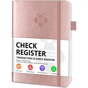 Check Register - Elegant Check Registers for Personal Checkbook with Check & Transaction Registers, Hardcover Checkbook Log 5.2x7.6" (Rose )
