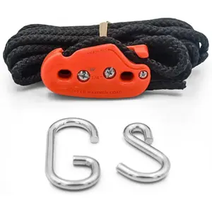 - 1/4 Inch, Medium Duty, (150 lbs Working Load Limit), Weather Resistant,  Down, Rope Tightening System, (w/15 ft Rope) (Pack of 1) (Orange)